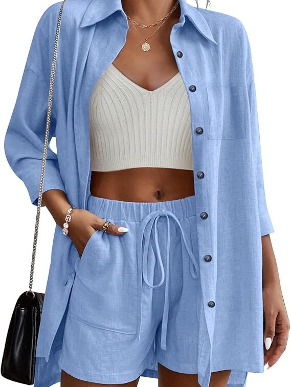 LONG SLEEVE WITH SHORT BUTTON DOWN SET